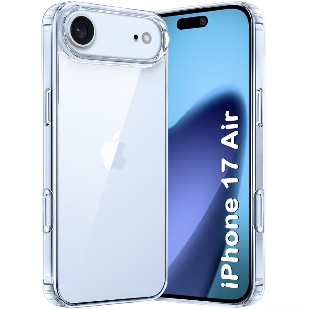 TheGiftKart Ultra-Hybrid Crystal Clear Back Case Cover for iPhone 17 Air | Shockproof Design | Hard Back Cover Case for iPhone 17 Air (PC & TPU, Transparent)