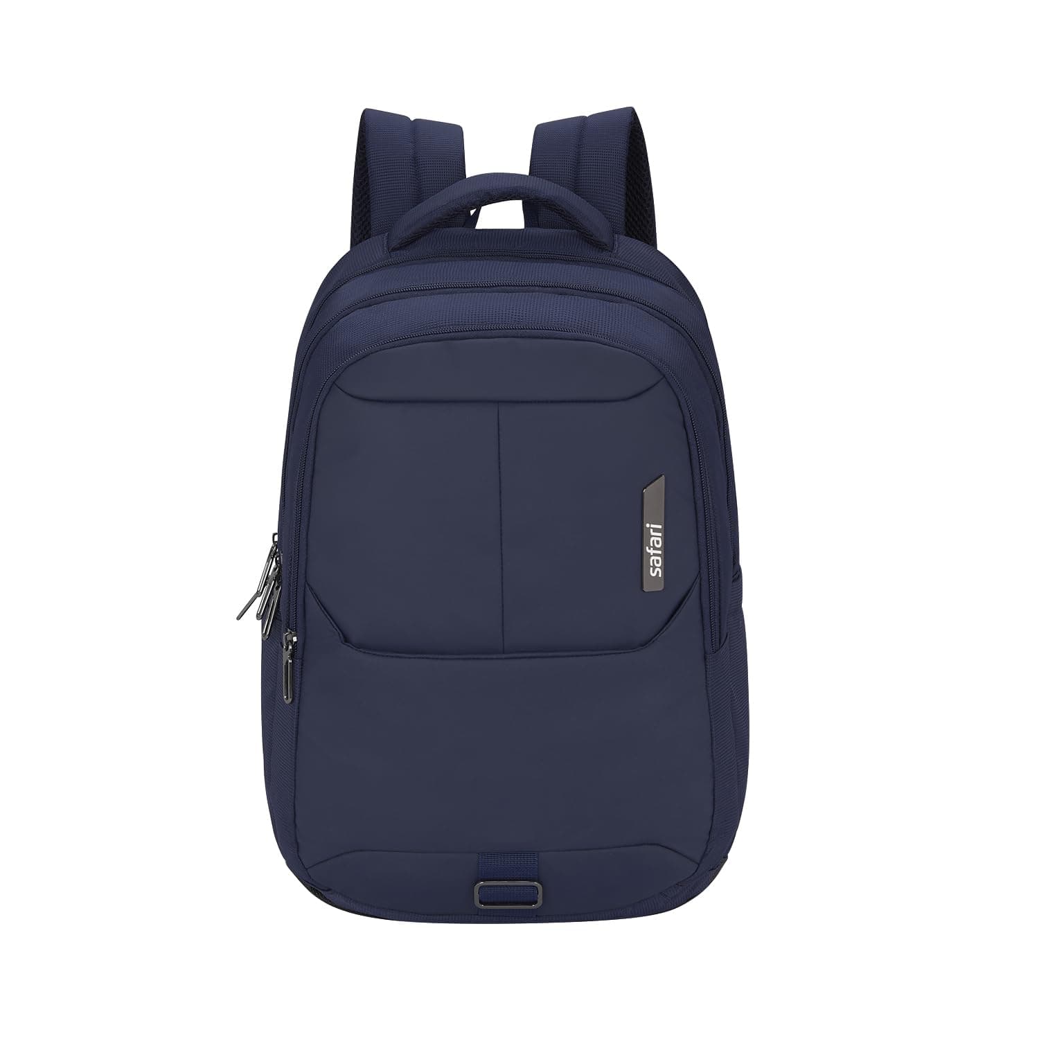 Safari Forge 34L Laptop Backpack, 3 compartments, Raincover, Antitheft pocket, Trolley Sleeve, Organizer, Bottle holder, Front pocket, College bag, school bag, Formal backpack, Color- Navy Blue