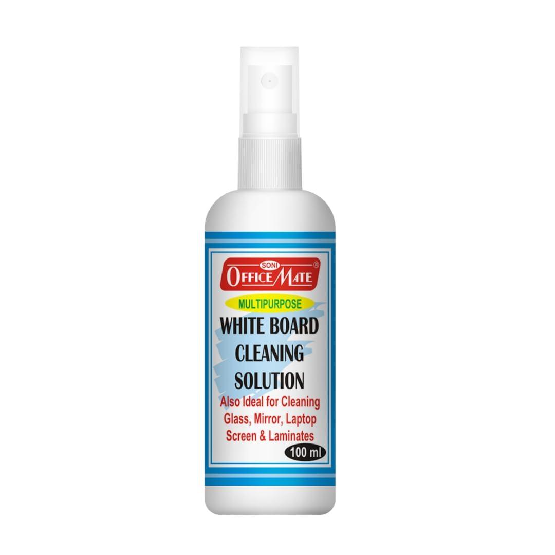 Soni Officemate Whiteboard Cleaning Solution 100ml | Pack of 3 | Powerful Ink Remover | Eco-Friendly | Multi-Surface Cleaner | 100ml Spray Bottle