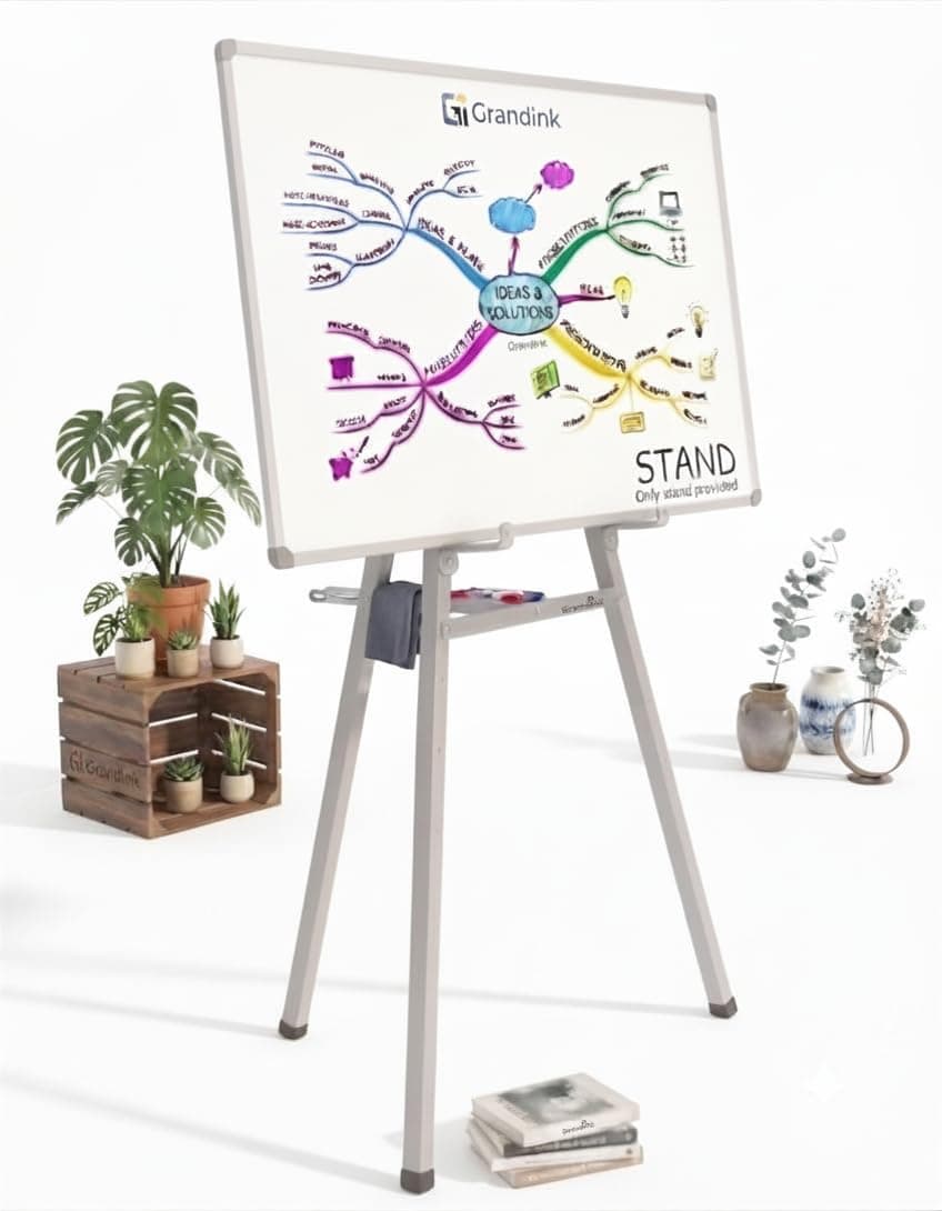 Grandink 5FT Heavy-Duty Folding Metal Whiteboard Display Stand