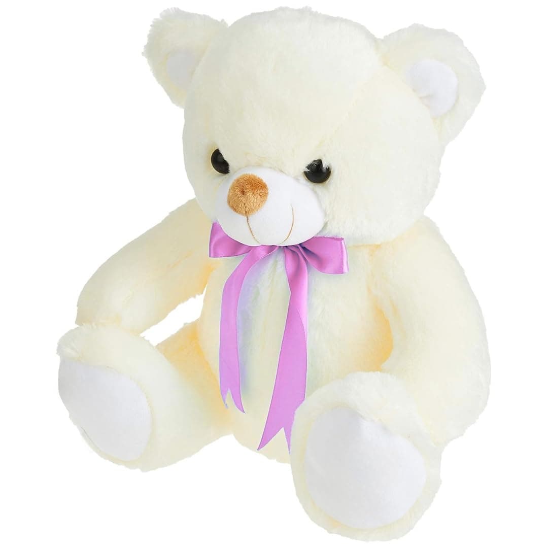 Storio Toy Cute Huggable Teddy Bear | 30 cm | Plushie Soft Toys for Kids | Plush Soft Toys for Baby Boys and Girls Kids - White | Best Gift