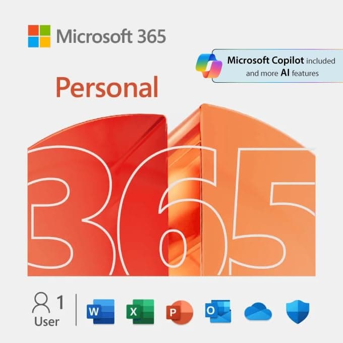 Microsoft 365 Personal - 1 User - 1 TB of cloud storage - Advanced security - Innovative apps with AI - 12-Month Subscription - Windows/Mac/iOS/Android (Email delivery in 2 hours-No CD)