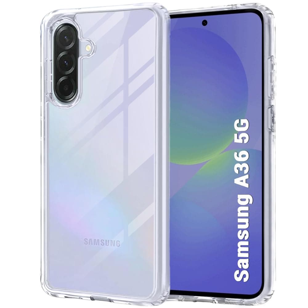 TheGiftKart Ultra-Hybrid Crystal Clear Back Case Cover for Samsung Galaxy A36 5G | Shockproof Design | Hard Back Cover Case for Samsung Galaxy A36 5G (PC & TPU, Transparent)