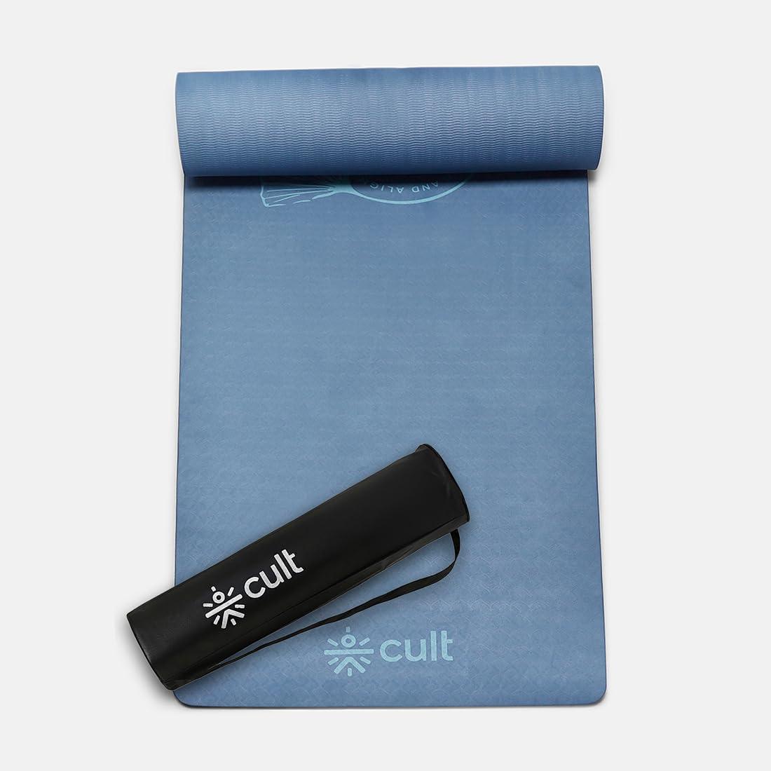 CULT TPE Yoga Mat 10mm Extra Thick with Carry Strap and Bag – Non-Toxic, Latex-Free, Anti-Slip, Tear-Resistant & Lightweight – Superior Cushioning for Joint Support, Meditation & Home Workouts- Teal