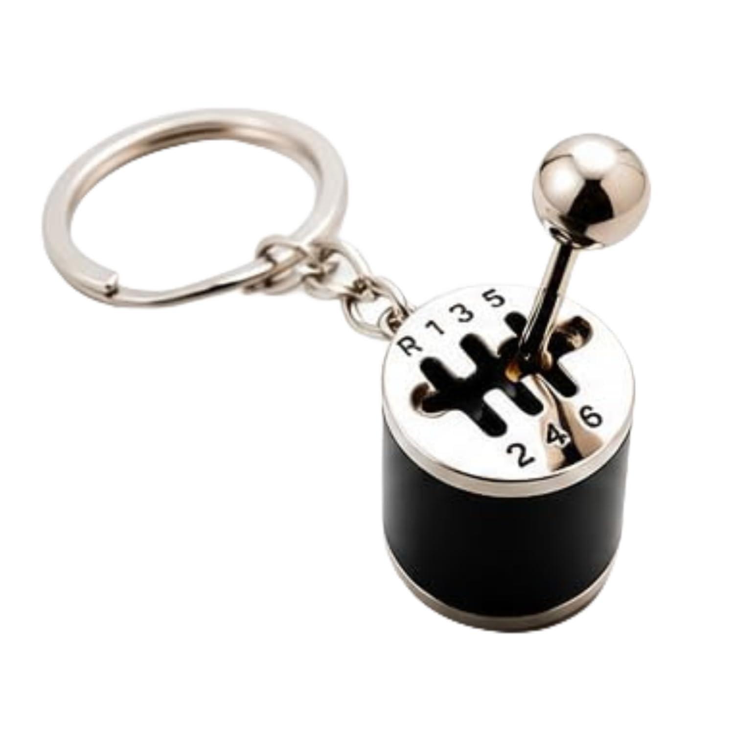 ORVYNZA 6 Speed Manual Gear Shift Keychain Metal Car Gearbox Keyring with Moving Shifter Lever - Mini Stick Shift Key Chain Toy Accessory for Car Lovers, Bike Enthusiasts & Gifting