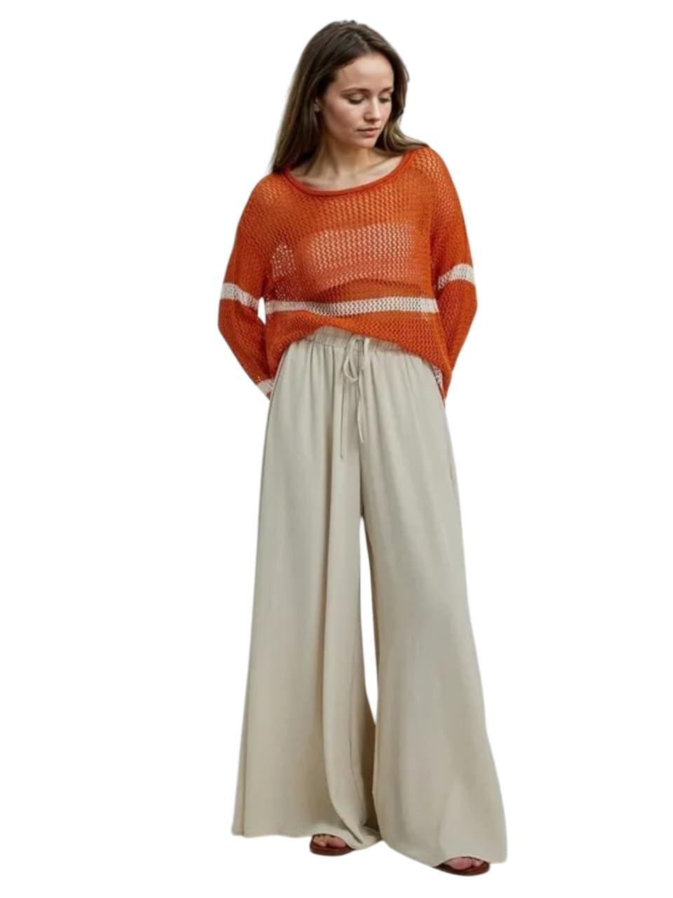 KOTTY Women's Solid Lightweight Greige Pants(Beige,XXL)-KTTWOMENSPANT677XXL