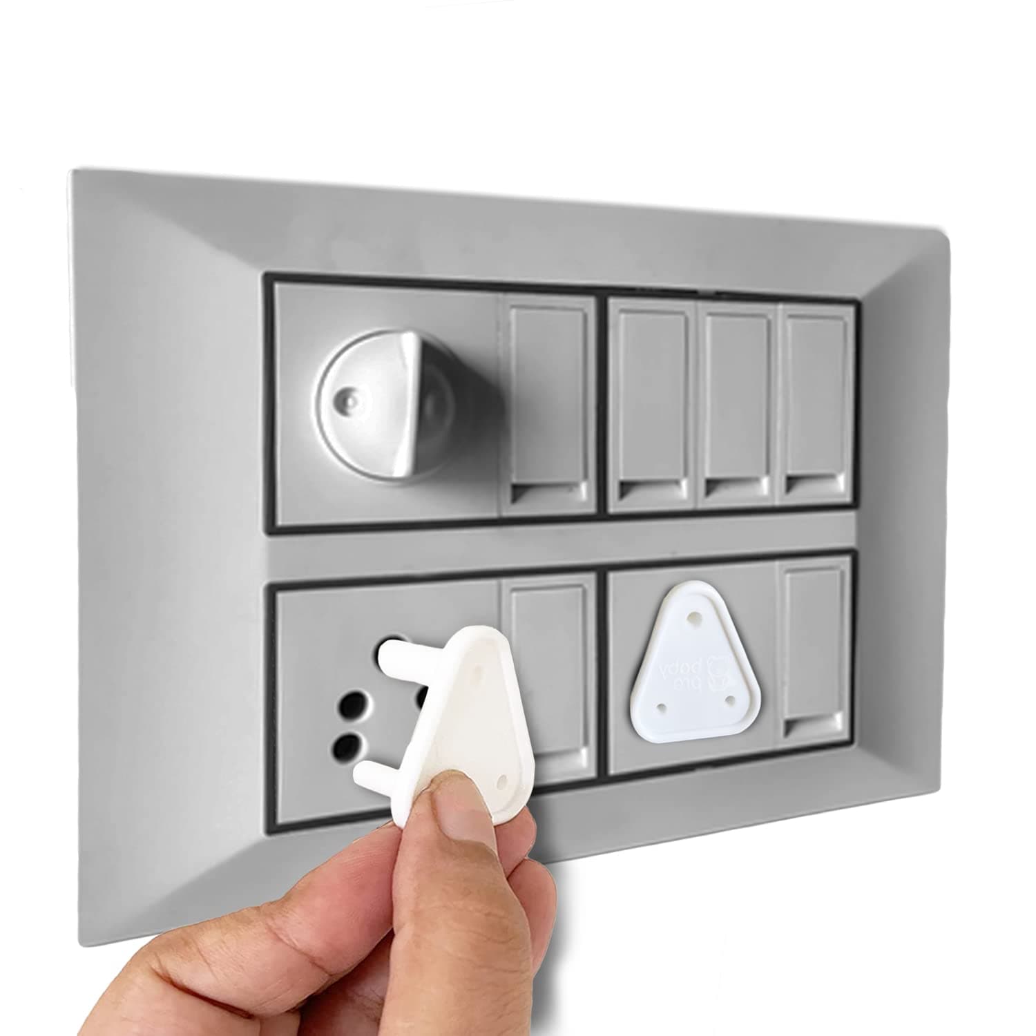 BabyPro Electric Socket Cover, Pack of 12, White, for Child Protection