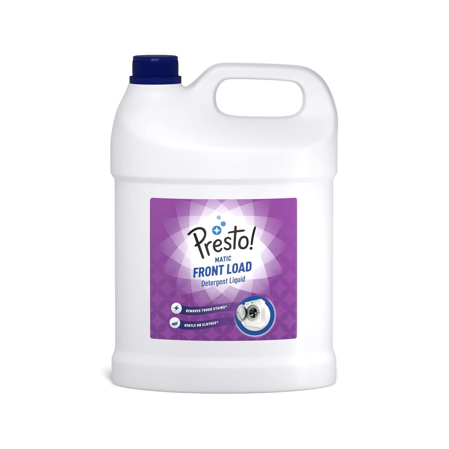 Amazon Brand - Presto! Matic Front Load Liquid Detergent | 5 Litre | Removes Tough Stains | Gentle On Clothes | Protects Fabric Color | Bleach-Free & Phosphate-Free