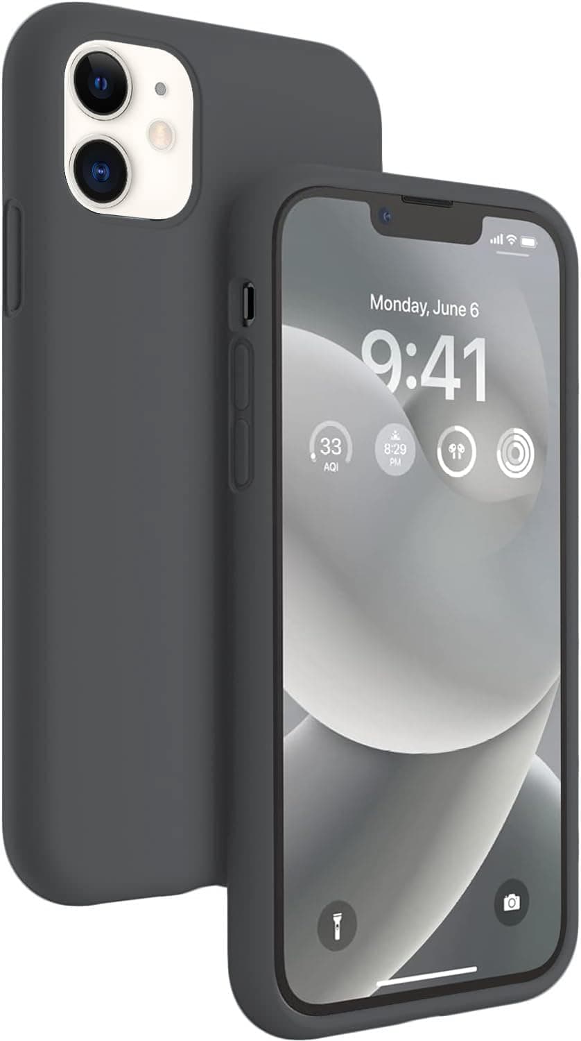 DIZORO® Microfiber Candy Case Compatible for iPhone 11 6.1 inch, Shockproof Slim Back Cover Liquid Silicone Case (Space Grey)