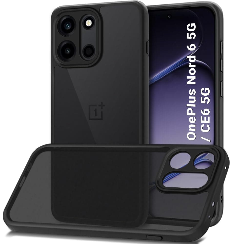TheGiftKart Back Cover for OnePlus Nord 6 / CE 6 5G Case | Hard Translucent Smoke Matte Back | Hybrid Shockproof Design | 360 Degree Protection OnePlus Nord 6 / CE 6 Back Cover (PC & TPU, Black Sides)