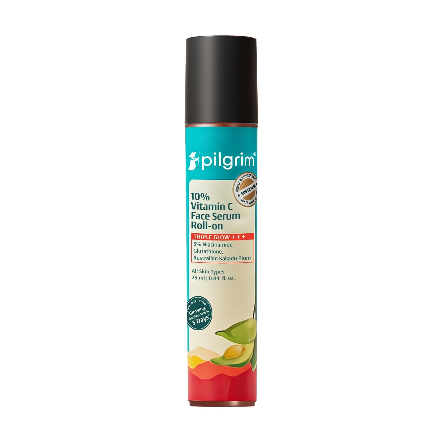 Pilgrim 10% Vitamin C Face Serum Roll On for Bright & Glowing Skin 25 ML