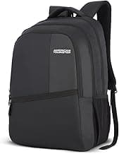 American Tourister Valex | 28L Backpack | 17" Laptop Bag | 2 Compartments | College & Office Backpack for Men and Women | Black | 1 Year Global Warranty