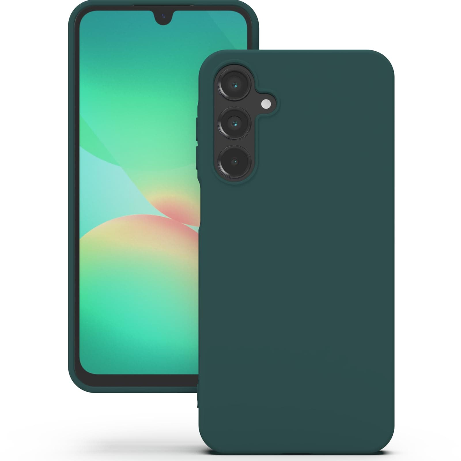 YATWIN Silicone Back Case for Samsung Galaxy A26, Soft-Touch Phone Back Cover for Samsung Galaxy A26 - Dark Green