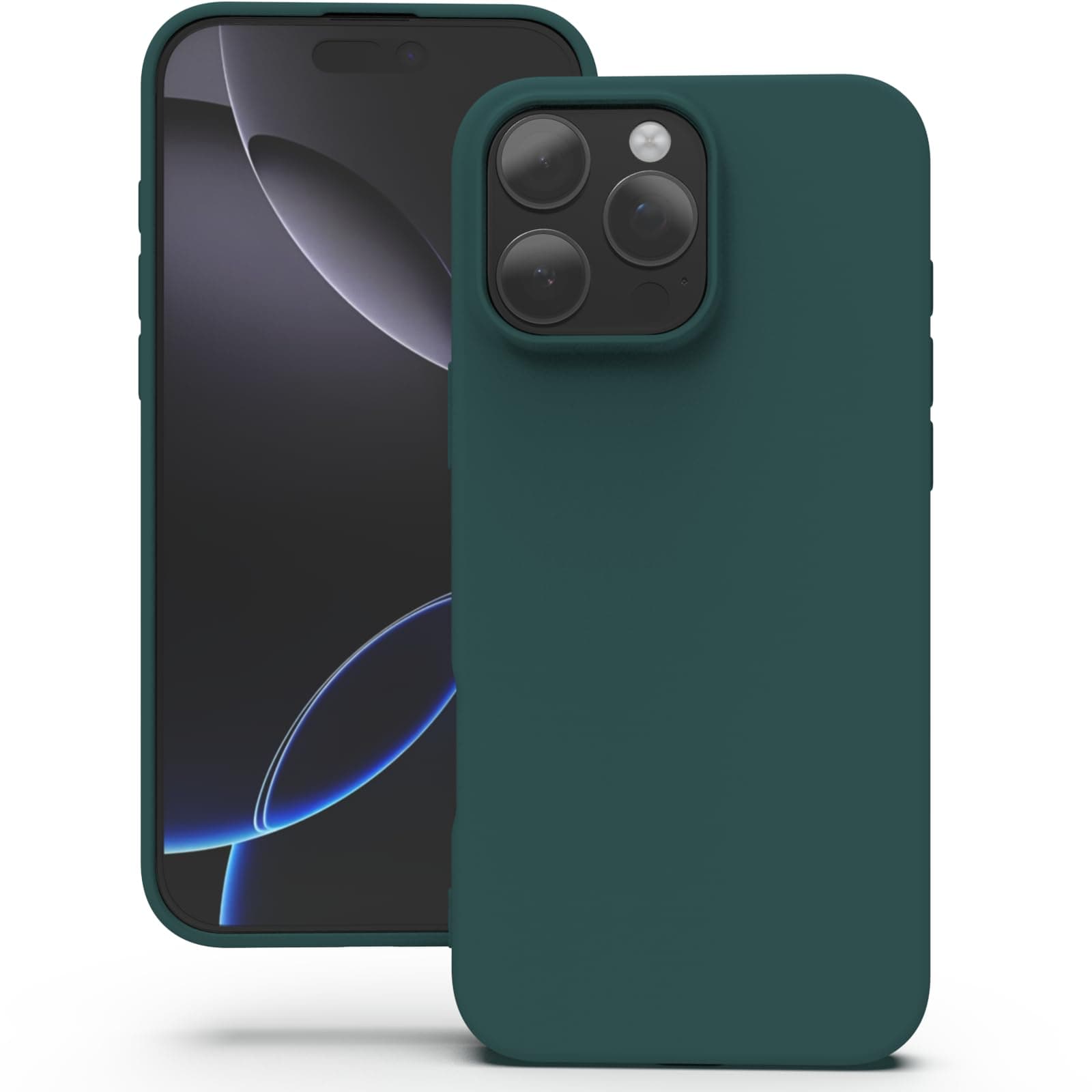 YATWIN Silicone Back Case for iPhone 16 Pro, Soft-Touch Phone Back Cover for Apple iPhone 16 Pro - Dark Green