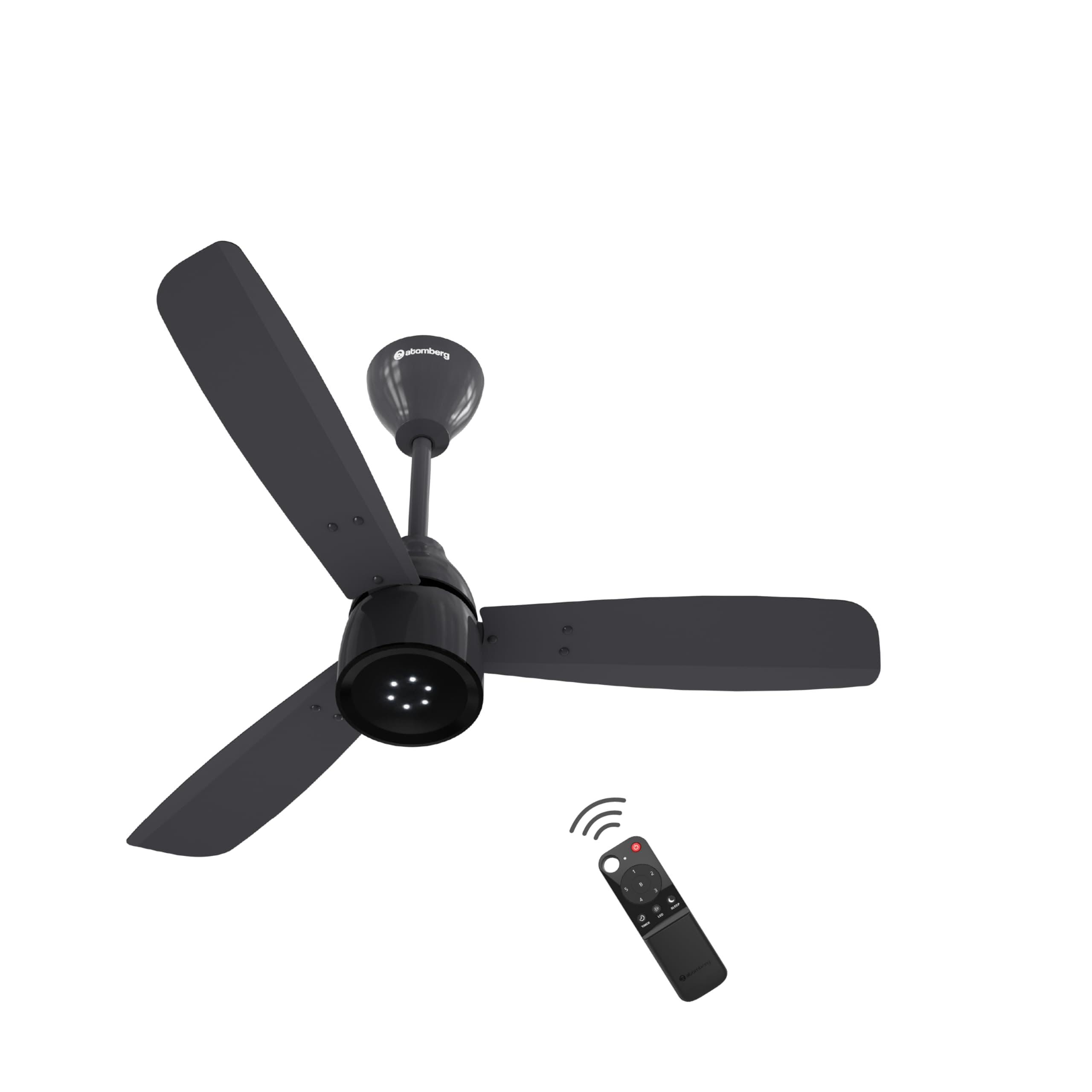 atomberg Renesa Enzel 900mm Newly Launched BLDC Ceiling Fan with Remote | BEE 5 star | High Air Delivery | LED Speed Indicator | Low Noise | Sleek Design | Power Saving | 3 Year Warranty | Pebble Grey