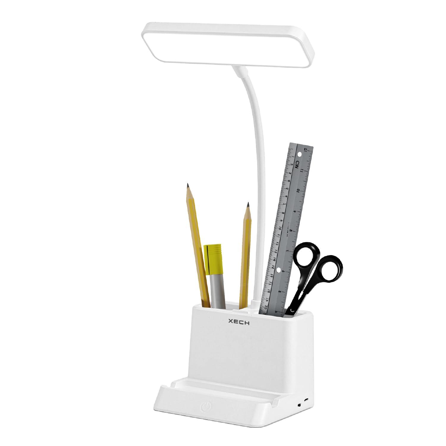 Xech Rechargeable Table Lamp for Study with Pen Stand (Desky Lite)