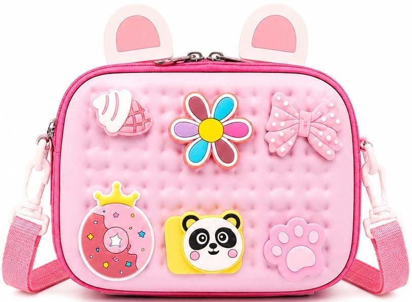 Toy Imagine Cartoon Soft Silicone Crossbody Sling Bag for Girls Birthday Gift for Girls Waterproof Anti Fall Shoulder Purse Handbag Stationery Storage Bag Travel Gift for Children Students Girls