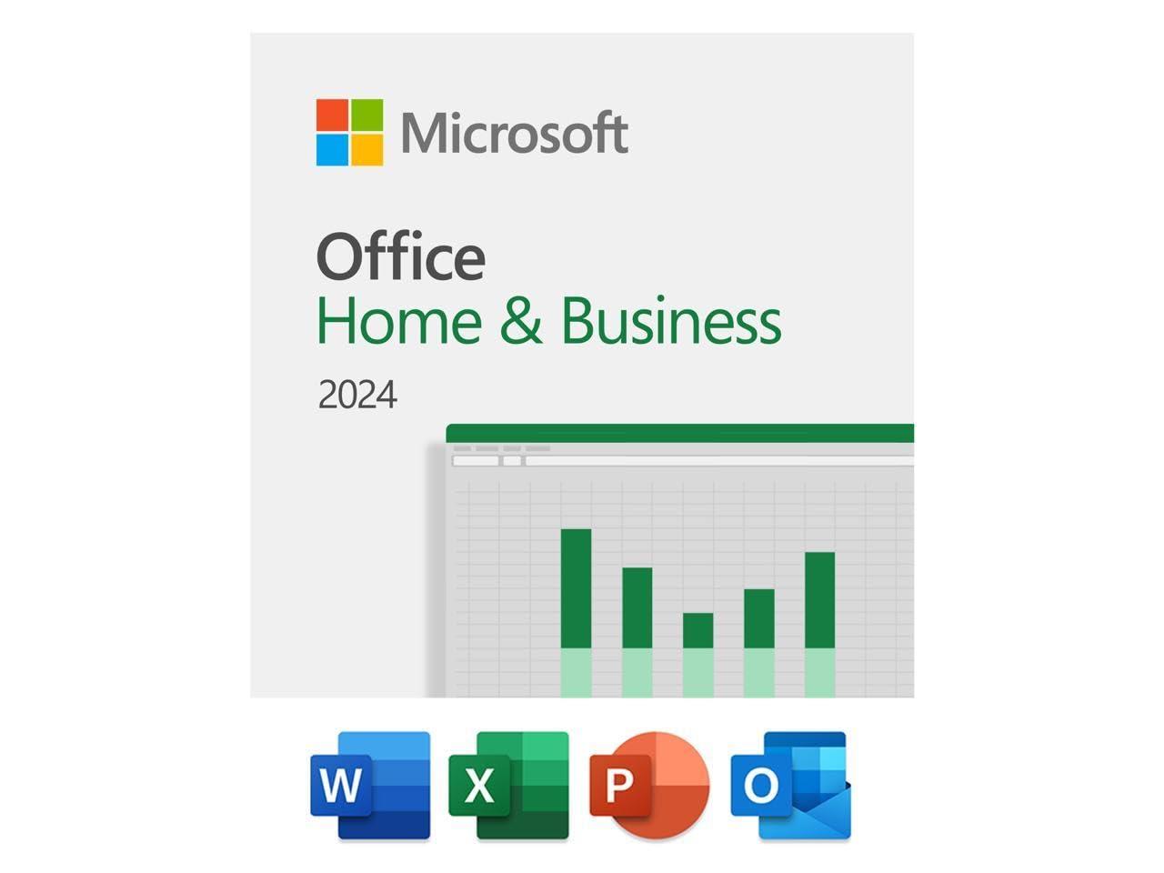 Microsoft Office Home & Business 2024 (1-User License, Product Key Code) | Software Key Card