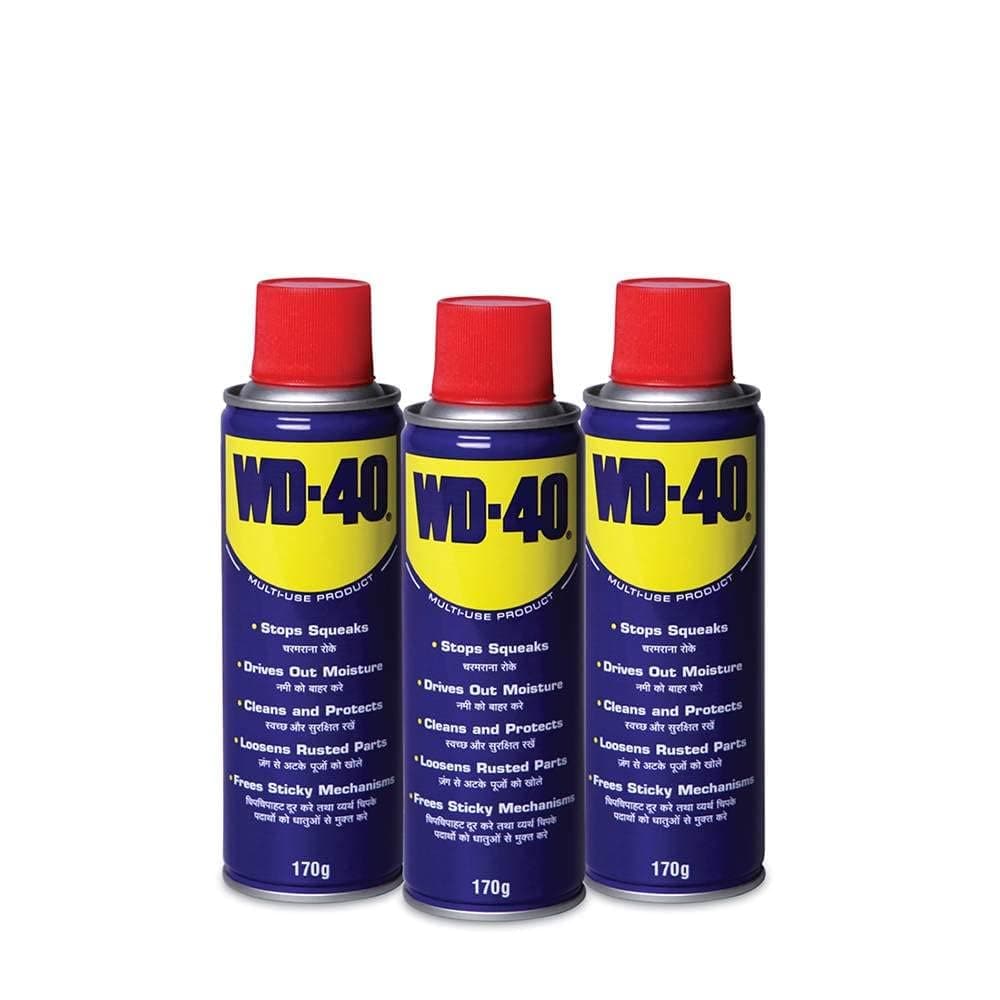 WD 40 Multipurpose 170g Spray for Auto Maintenance, Rust Remover, Lubricant, Loosens Stuck & Rust Parts, Removes Stain & Sticky Residue, Descaling, All purpose Protectant & Cleaning Agent (Pack of 3)