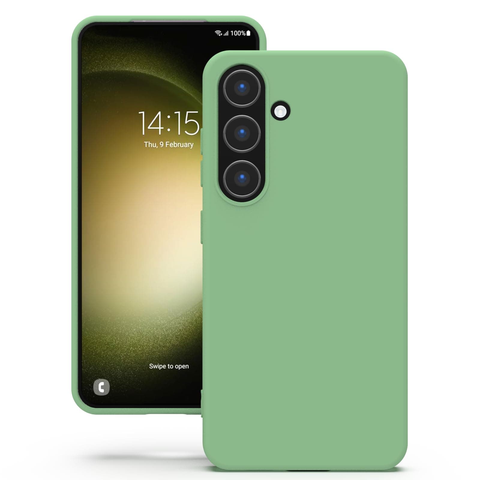 YATWIN Silicone Back Case for Samsung Galaxy S23 Plus, Soft-Touch Phone Back Cover for Samsung Galaxy S23 Plus - Mint Green