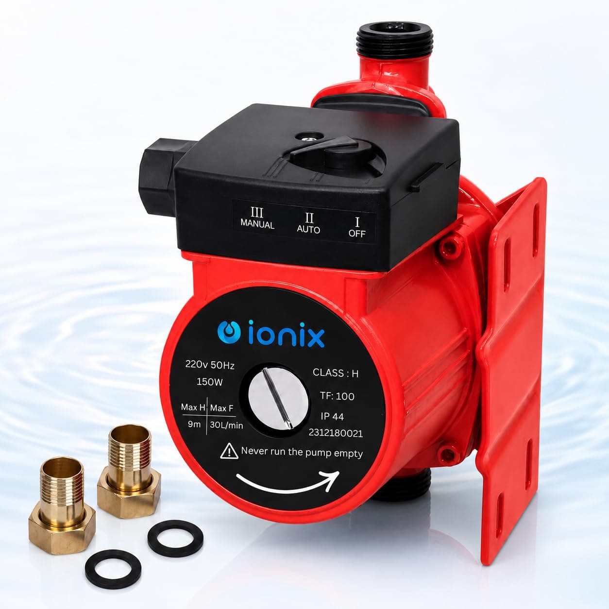IONIX Automatic Water Pressure Pump Suitable for Hot Water Circulation, Washing Machine, RO Shower, (Blue/Red Color)