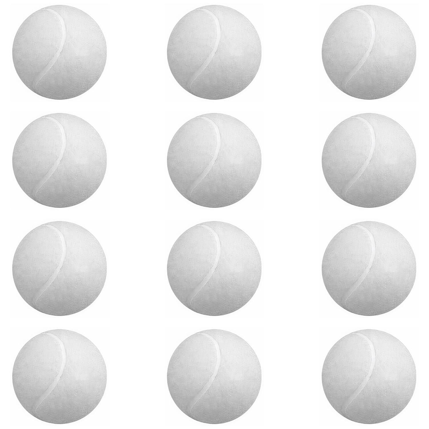 AMIFIT Light Weight Tennis Ball | Perfect for Recreational Sports, Cricket and Kids, Pack of 12 (White)