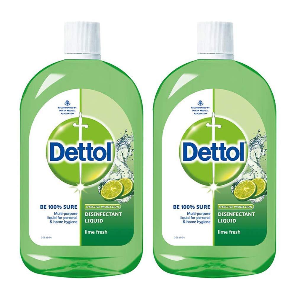 Dettol Liquid Disinfectant for Floor Cleaner, Surface Disinfection, Personal Hygiene (Lime Fresh, 500ml, Pack of 2)