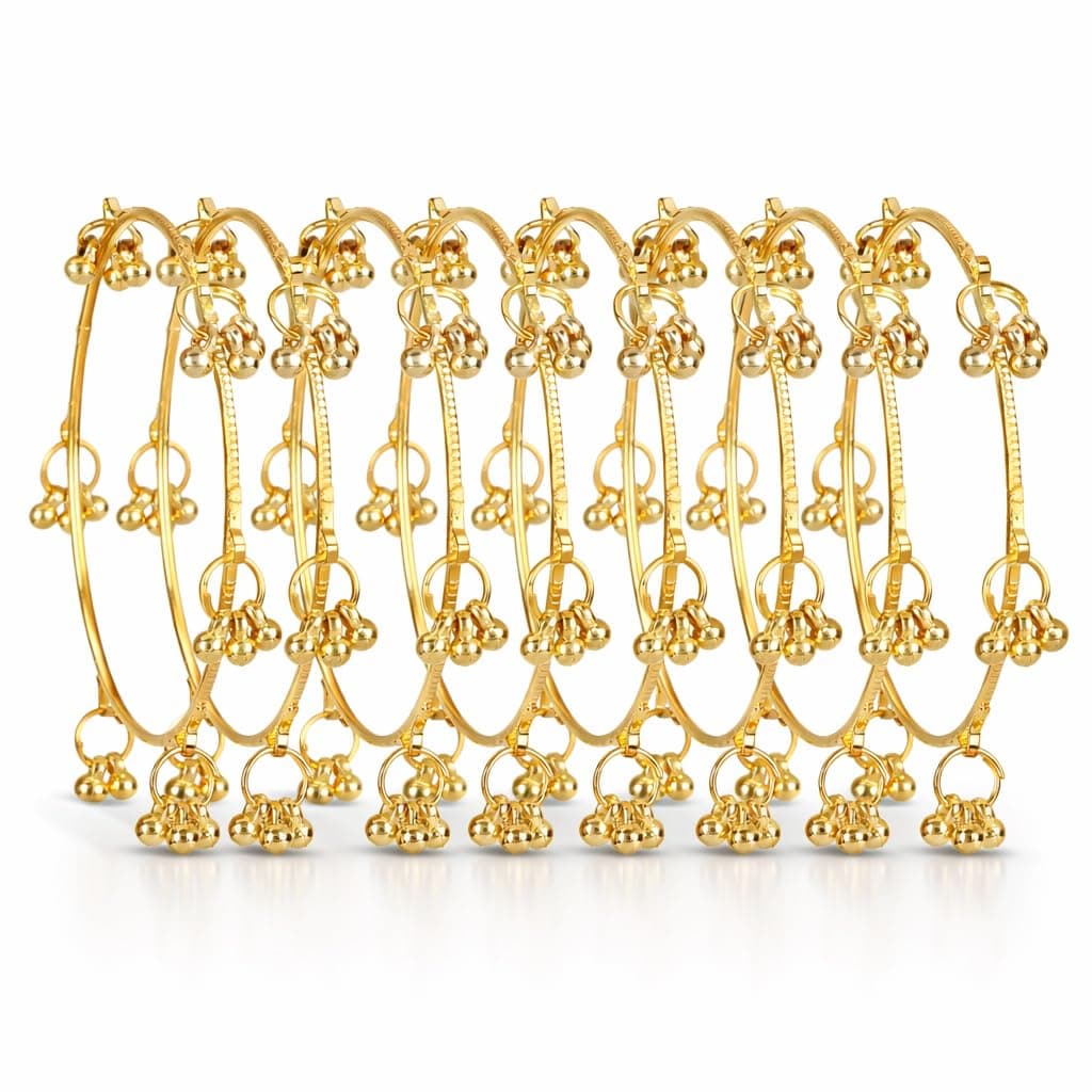 Shining Diva Fashion 8 Pcs Traditional Stylish Ghungroo Kashmiri Bangles Set for Women & Girls (17348b_2.6)