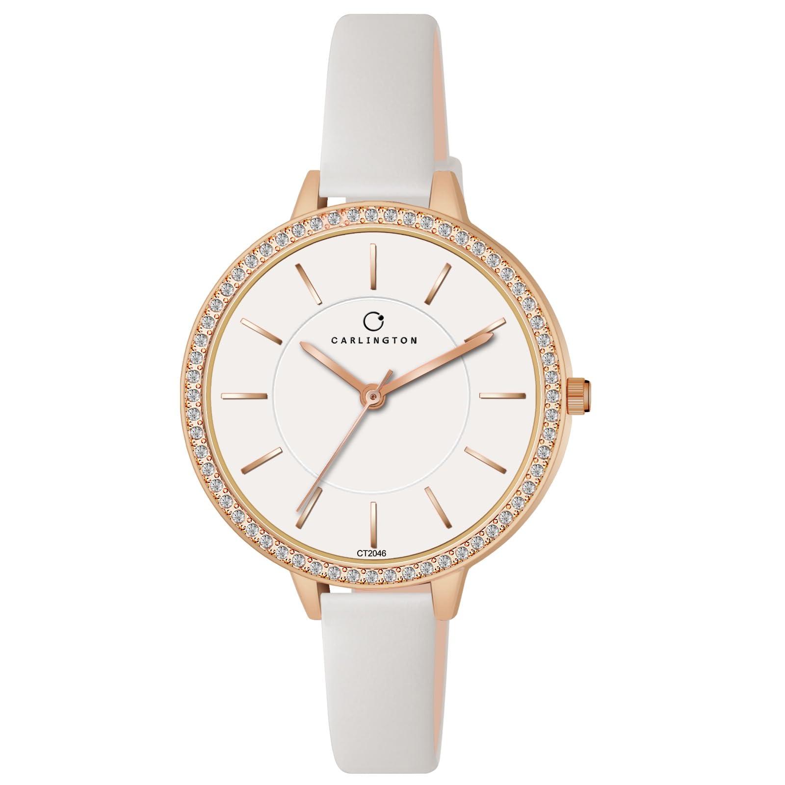 Carlington Iconic Analog Watches for Women with Premium PU Strap - CT 2046