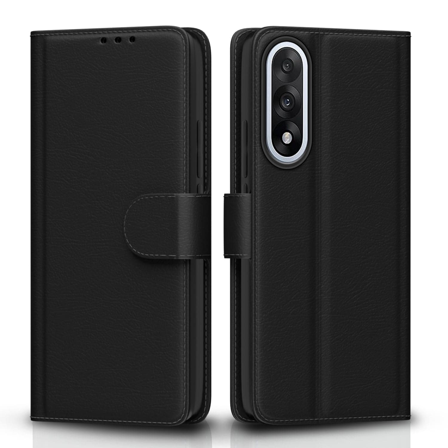 Pikkme Flip Cover for Oneplus Nord 5 5G | Leather Finish | Shockproof with Card Pockets & Wallet Stand | Ultimate Protection Case(Black)