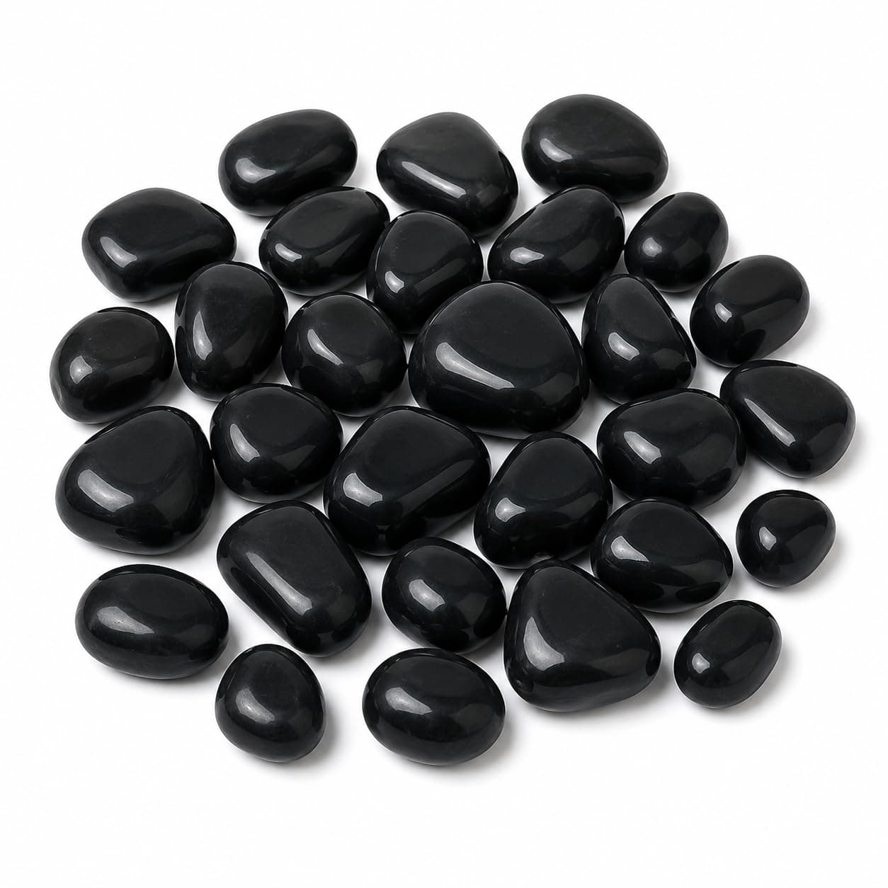 Bindian Decorative Pebble Stone, Multicolour, Natural Stone, Smooth & Polished, for Aquarium, Garden, Plant Pot, Fountain Décor (1 Kg, Black)