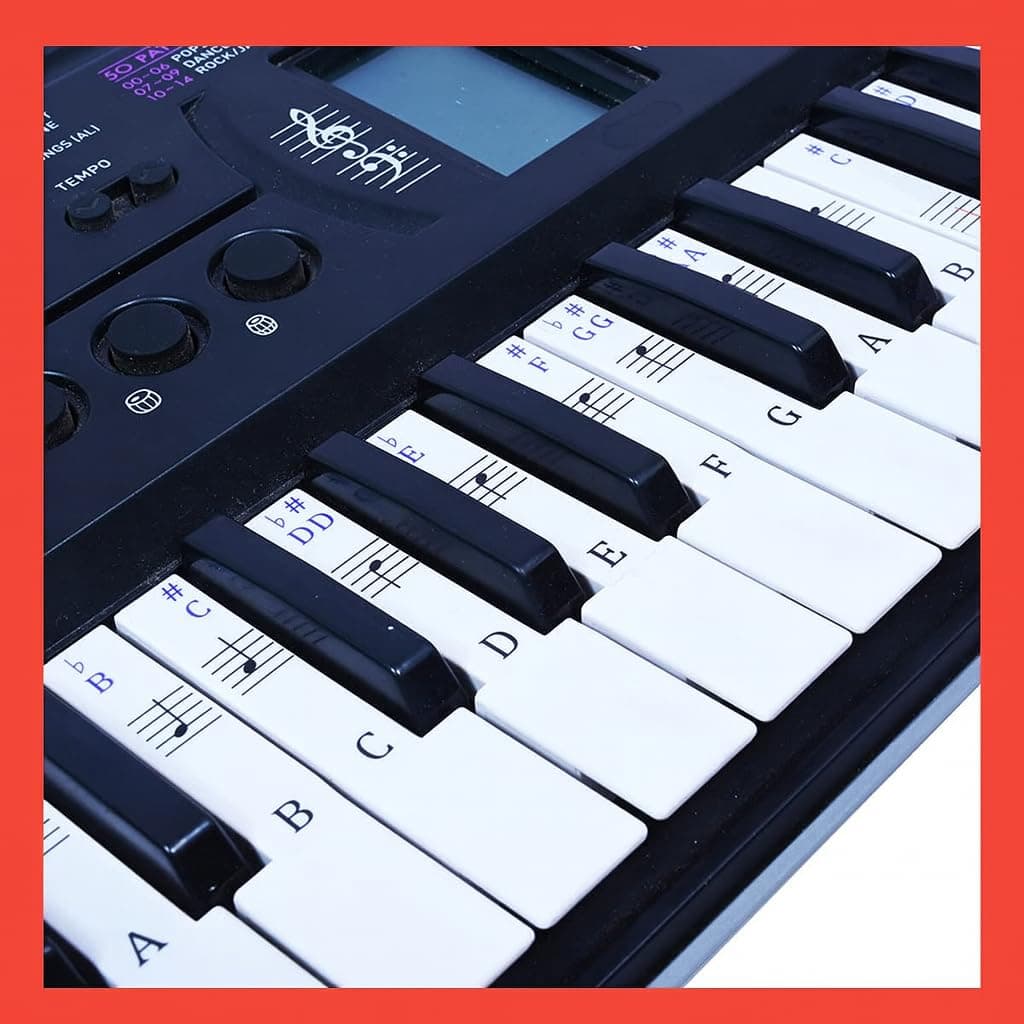 Palap Piano/Keyboard Stickers For Beginners For 49, 61, 76, 88 Key (Piano Stickers) Purple