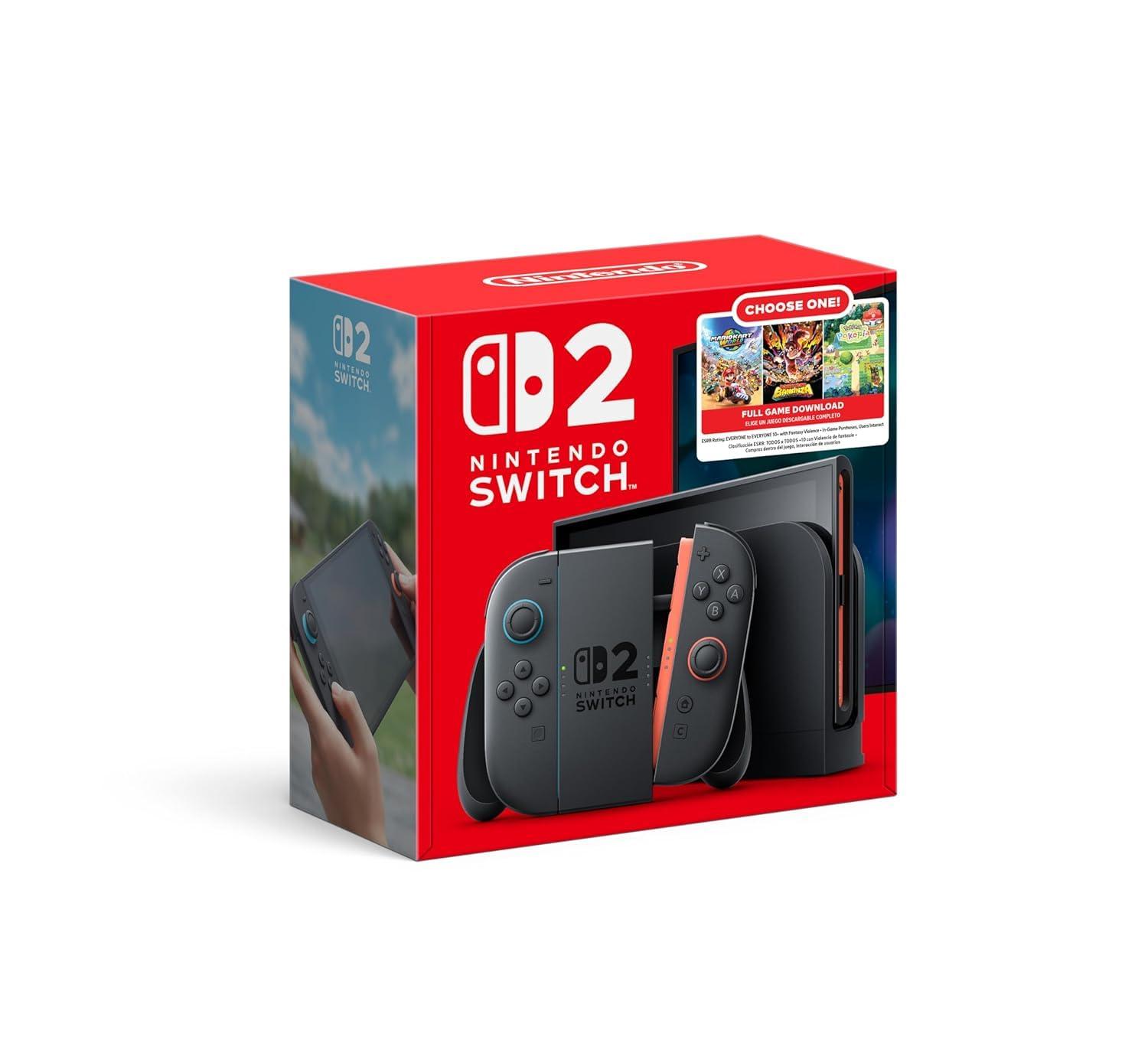 MICROMINI Switch 2 Online Game (1 Year Warranty Included) Choose Your Game Bundle, 7.9” HDR LCD, 4K Dock, 256GB Storage, GameChat, Joy-Con 2, TV/Tabletop/Handheld Modes