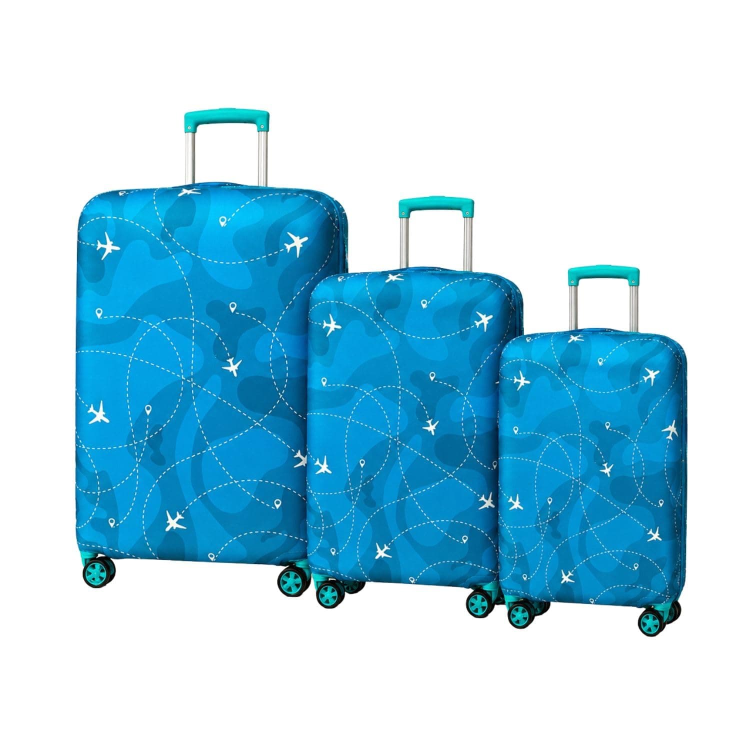 Printed Luggage Cover for Traveling Bag & Suitcase - Stretchable & Scratchproof Trolley Protector with Velcro Lock & Lightweight Washable Material(Suitcase Bag Not Included, Only Cover in Product)