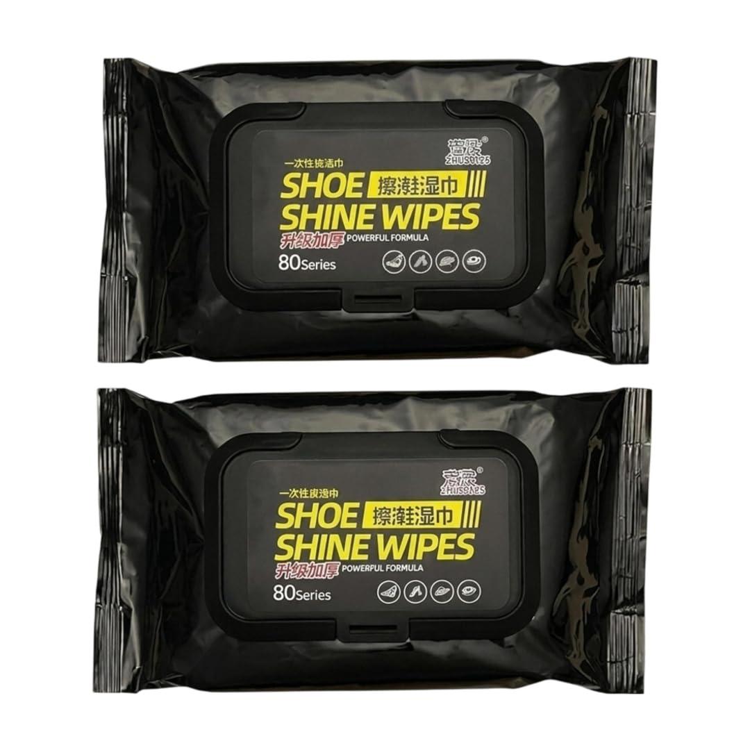 Shoe Wipes & Sneaker Wipes – (80 + 80 Count) Pack of 2 – Quick Wipes for Shoes Cleaning – Shoe Cleaning Wipes for All Shoes – Portable Cleaner for Sneakers, Leather & Sports Footwear White