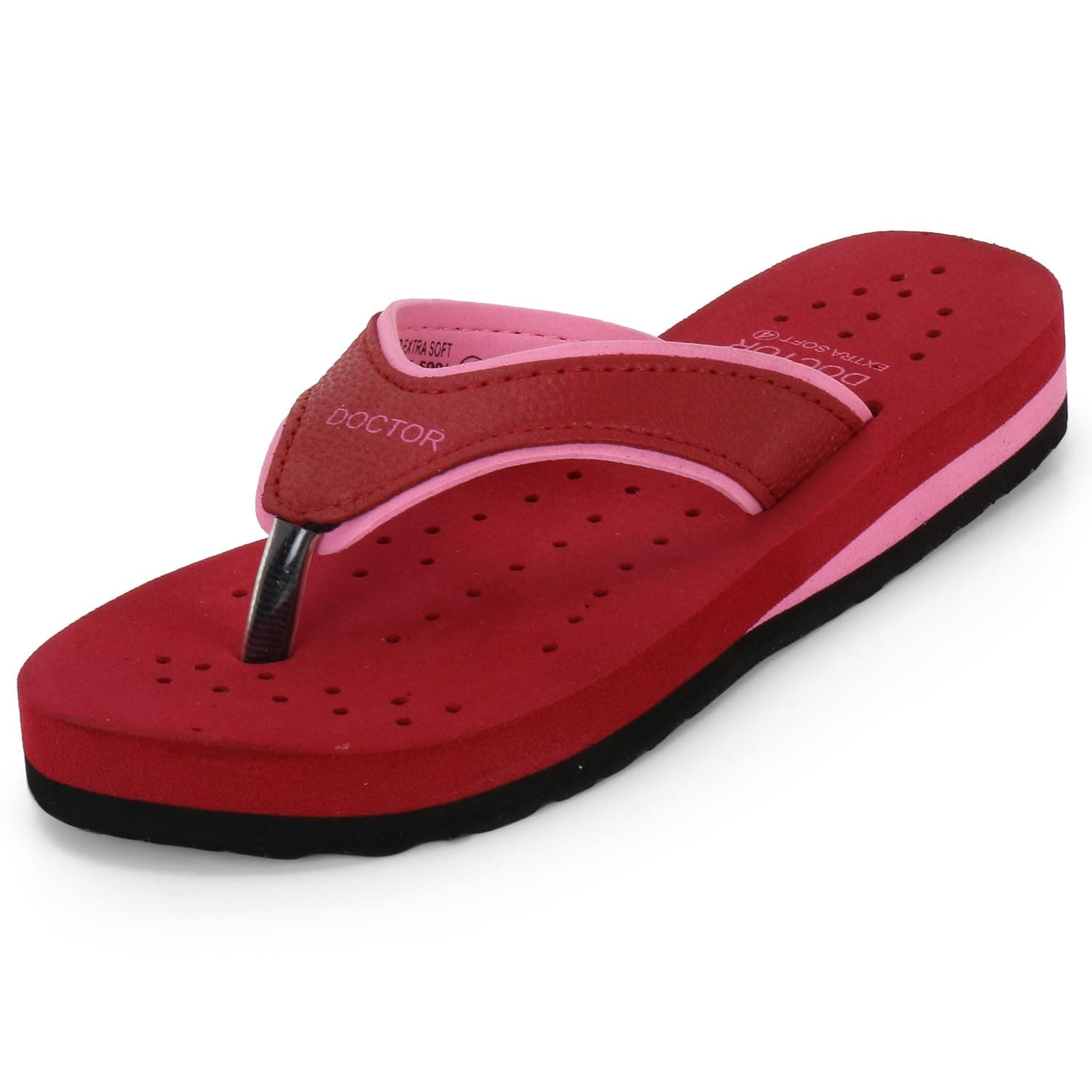 DOCTOR EXTRA SOFT Care Diabetic Orthopedic Pregnancy Flat Super Comfort Dr Flipflops and House Slippers For Women's and Girl's D-18-Pink-3 UK