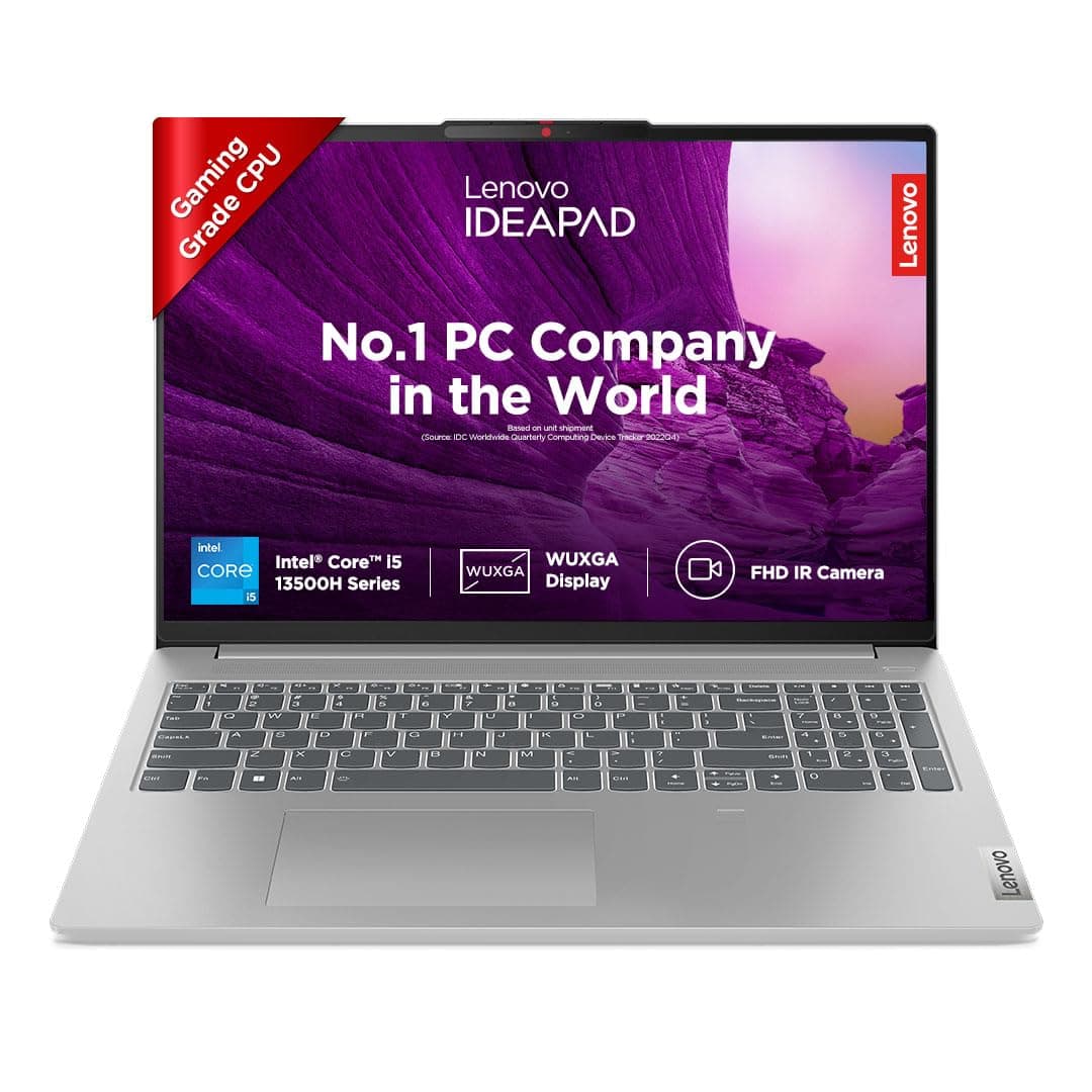 Lenovo IdeaPad Slim 5 13th Gen Intel Core i5 13500H 16"(40.6cm) WUXGA IPS Laptop (16GB/512GB SSD/Win 11/Office 2021/Backlit KB/FHD Camera/Alexa/1Yr ADP Free/Cloud Grey/1.89Kg), 82XF003CIN