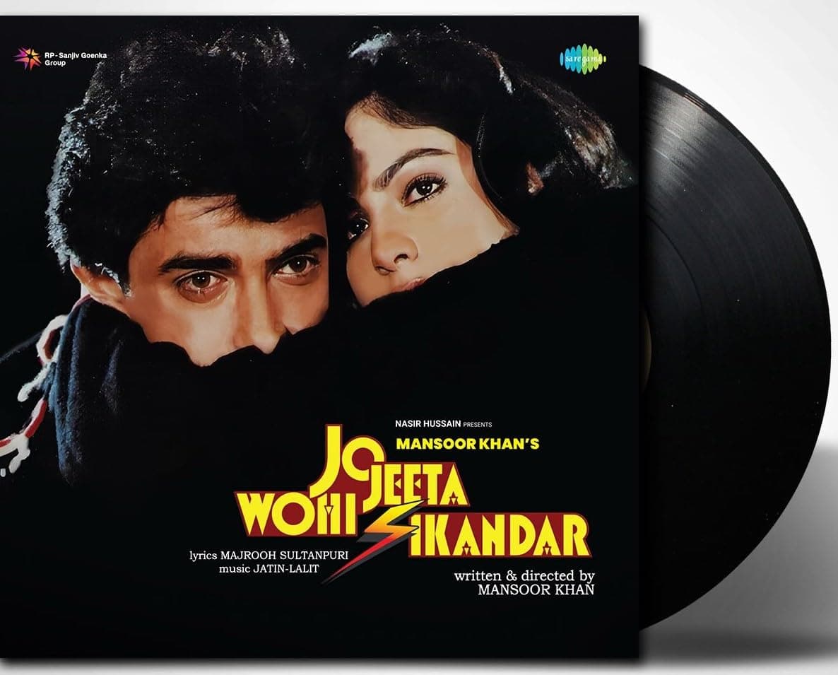 Jo Jeeta Wohi Sikandar - Jatin Lalit | Vinyl Record | 180 gms | Saregama | LP | Anu Malik [lp_record] Aamir Khan, Ayesha Jhulka, Deepak Tijori, Mamik Singh, Kiran Zaveri Bhatia, Sooraj Thapar, Prakash Ramchandani, Bobby Khanna, Pooja Bedi[lp_record] Udit Narayan, Sadhana Sargam, Jatin, Amit Kumar & Alka Yagnik [Vinyl] Jatin Lalit; Majrooh Sultanpuri and Aamir Khan, Ayesha Jhulka, Deepak Tijori, Mamik Singh