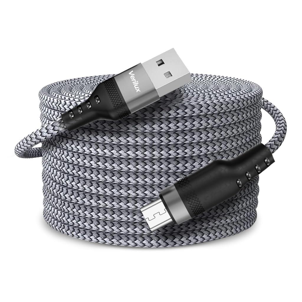 Verilux 3M Micro USB Data Cable, 5V/2A Fast Charging, 480Mbps Nylon Braided