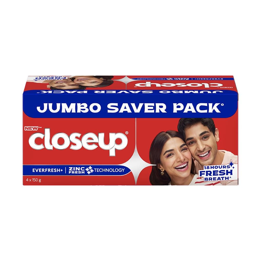 Close Up Toothpaste | Long lasting 18 Hours Of Fresh Breath & White Teeth - 600g (Pack of 4)