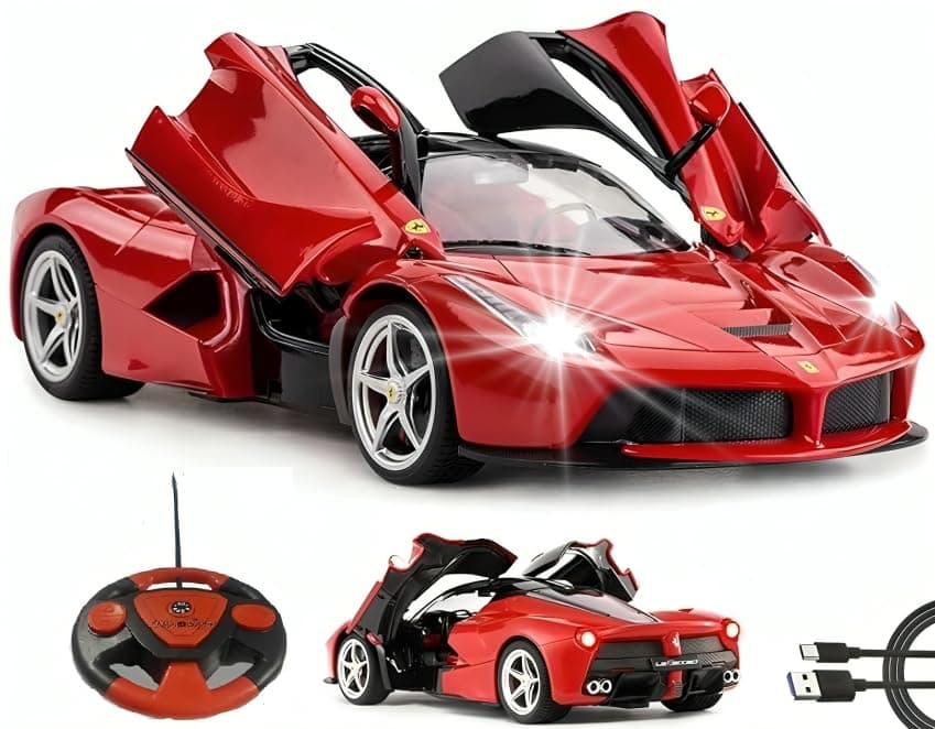 Sky Tech® Big Size Rechargeable Racing Car with Remote Control Sports Car with Openable Doors High Performance Rc Car with Led Lights for Kids Super Sports for Kids Speed Rc Car Toy Multicolor