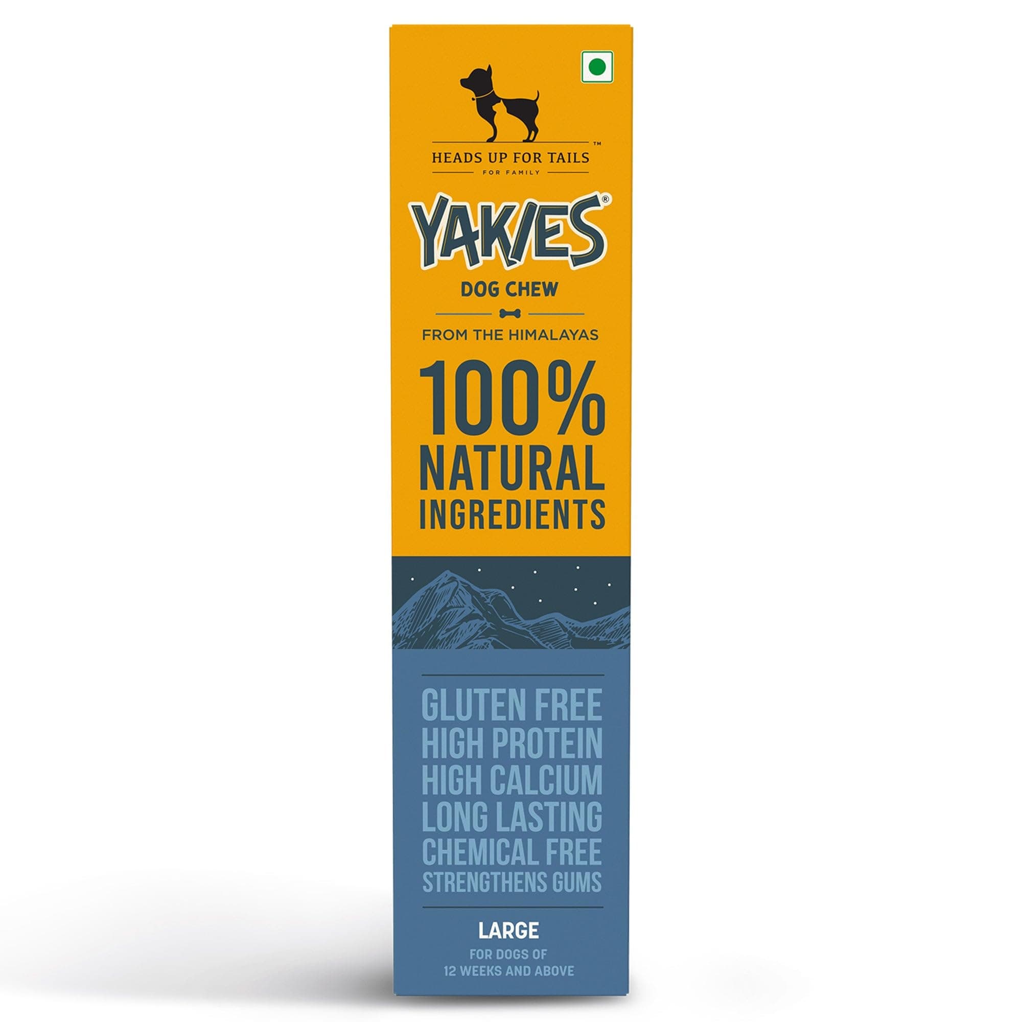Yakies by HUFT Vegetarian Natural Dog Chew Bone – 90 gm, Large Size Natural Long-Lasting Treat | Preservative-Free | High Protein Chew for Dogs | Supports Dental Health, All Life Stages