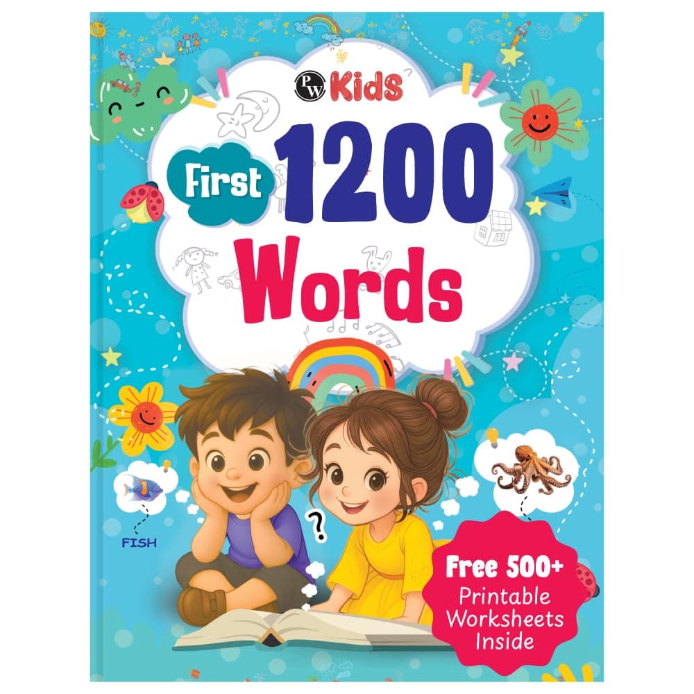 All-in-One 1200 Words Book for Kids, Free 500+ Printable Worksheets with Parenting Tips, Picture Book for 3-4 Years Old, ABC, Numbers, Colors & More (First Words Book)