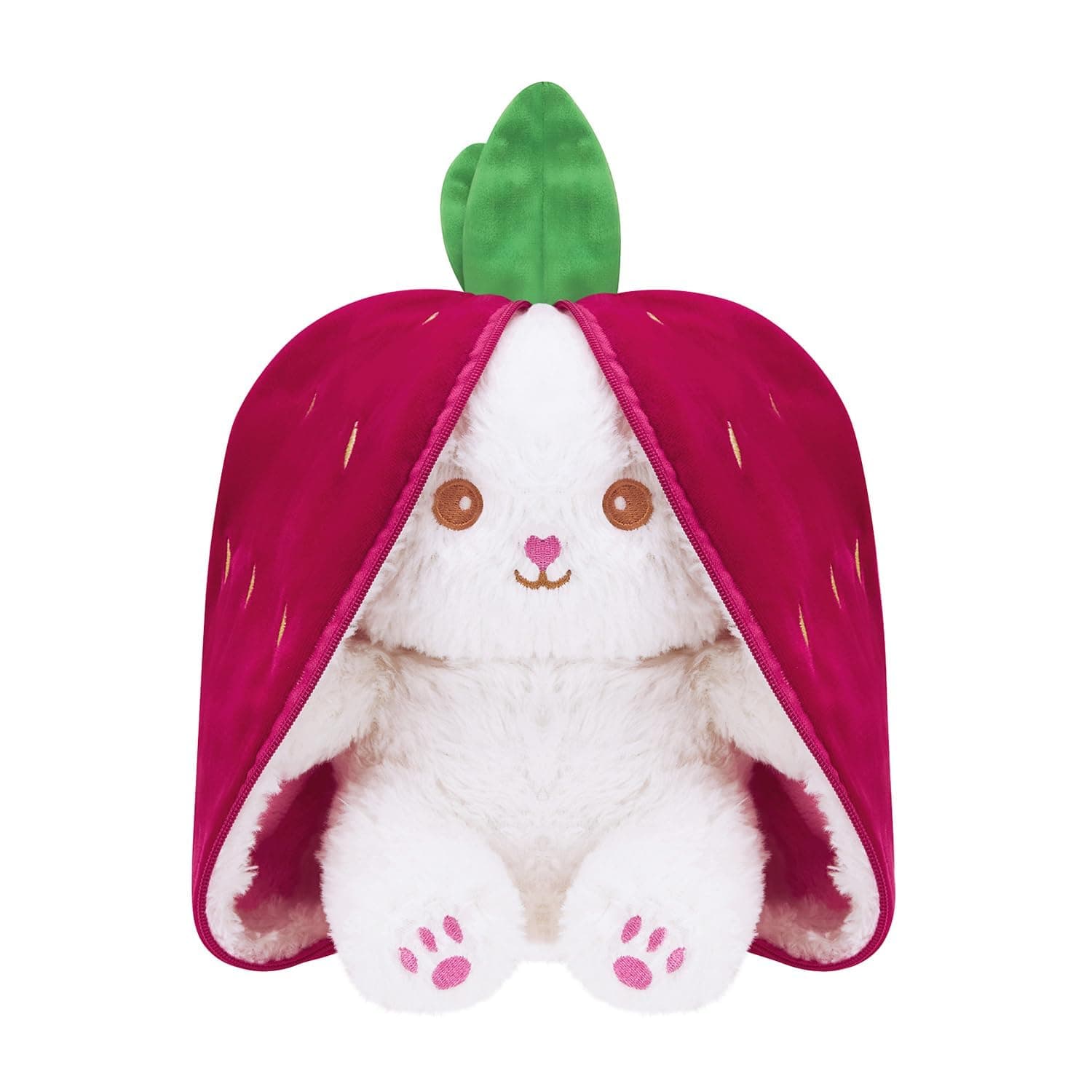 HUG 'n' FEEL SOFT TOYS Strawberry Rabbit 30cm Soft Toy Plush Toy | Big Stuffed Animal | Ultra Soft, Huggable & Cuddly Gift for Kids, Girls, Boys | Perfect for Birthday, Valentine's Day