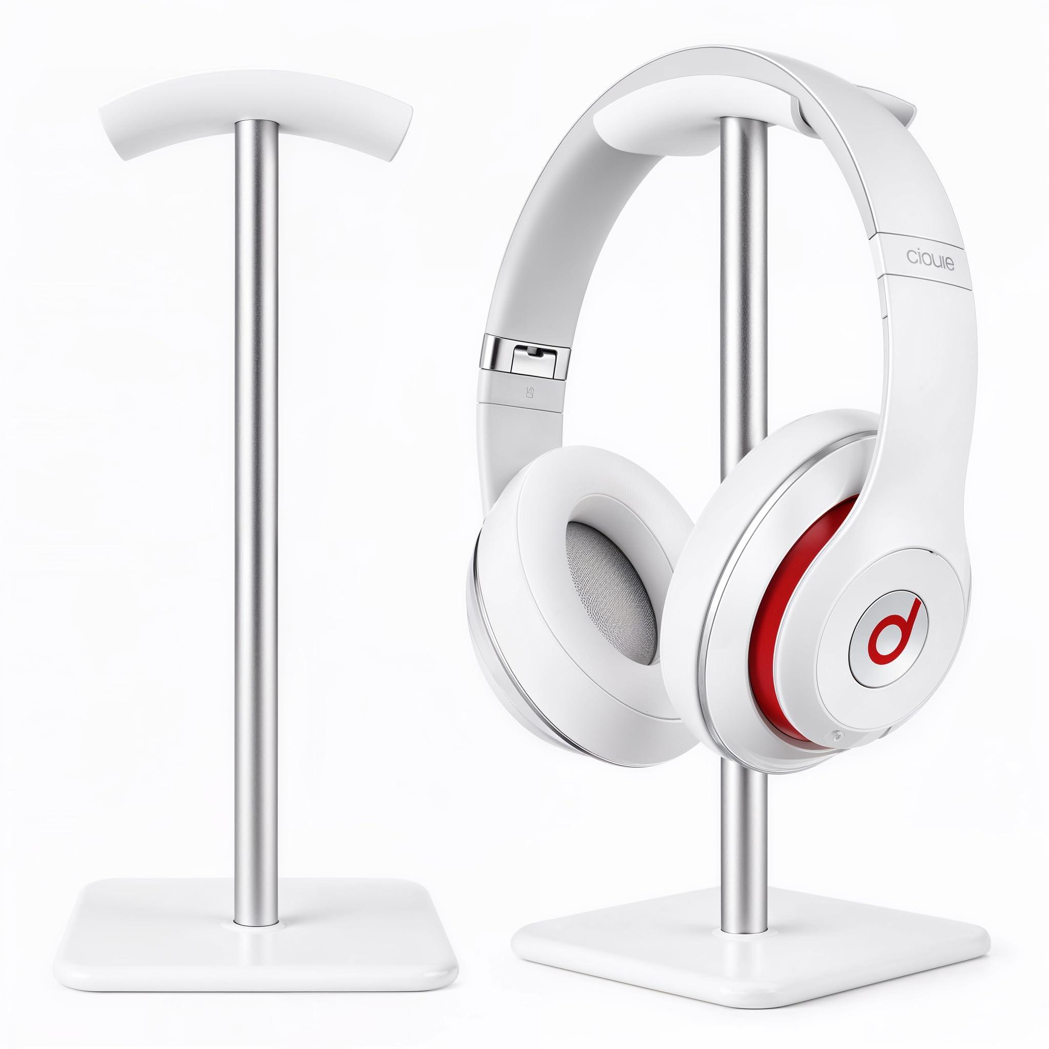 Street27 Headphone Stand for Desk – Aluminum Alloy Desktop Headset Holder with Anti-Slip Base | Gaming Headphones Stand for PC, Studio & Office Use (WHITE)