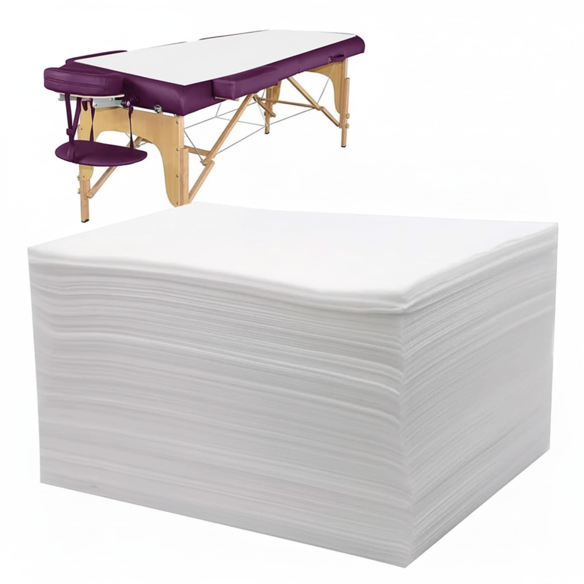 Simplisa Disposable Bedsheet – 50 Pcs | 30 GSM Non-Woven White Massage Table Sheet | 32 x 72 Inch | for Spa, Salon, Hospital, Travel & Clinic