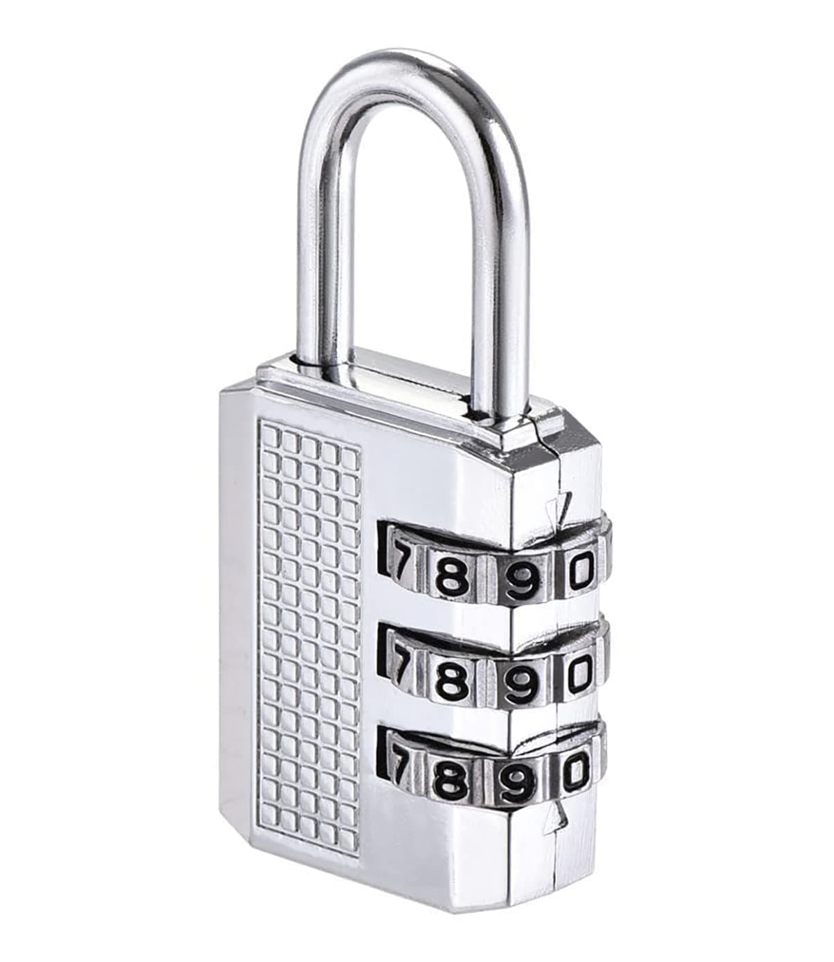 GLUN 3-Digit Number Backpack Lock, Combination Anti-Theft Zinc Alloy Resettable Zipper Padlock, for Your Backpack, Toolbox, Briefcase and Luggage, Silver
