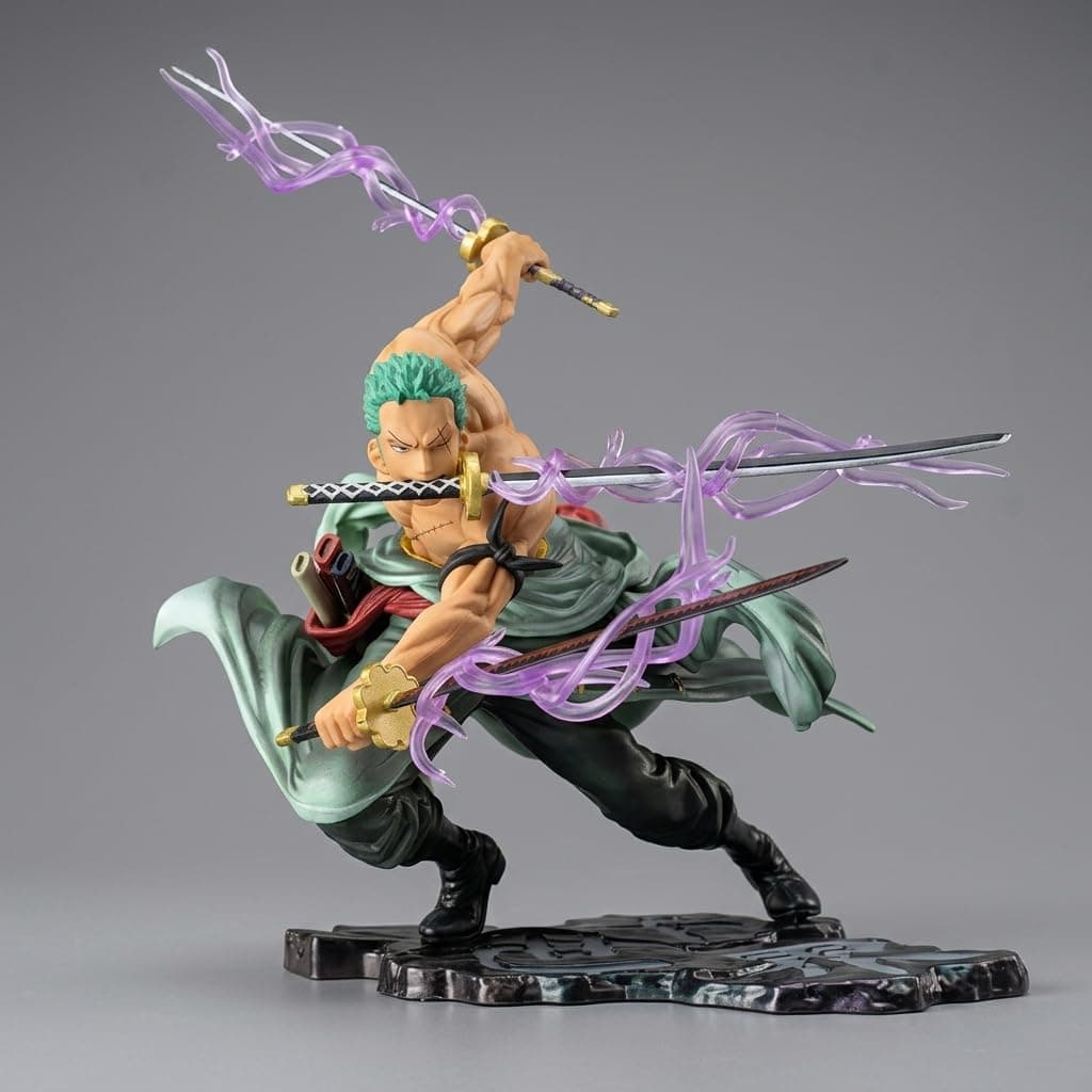 FowWelt Zoro Action Figure One Piece Roronoa Zoro Battle Mode Anime PVC Figurine Three Thousand World Sword Style Model Statue Collectible Doll for Home Desk Decor Gift (Zoro)