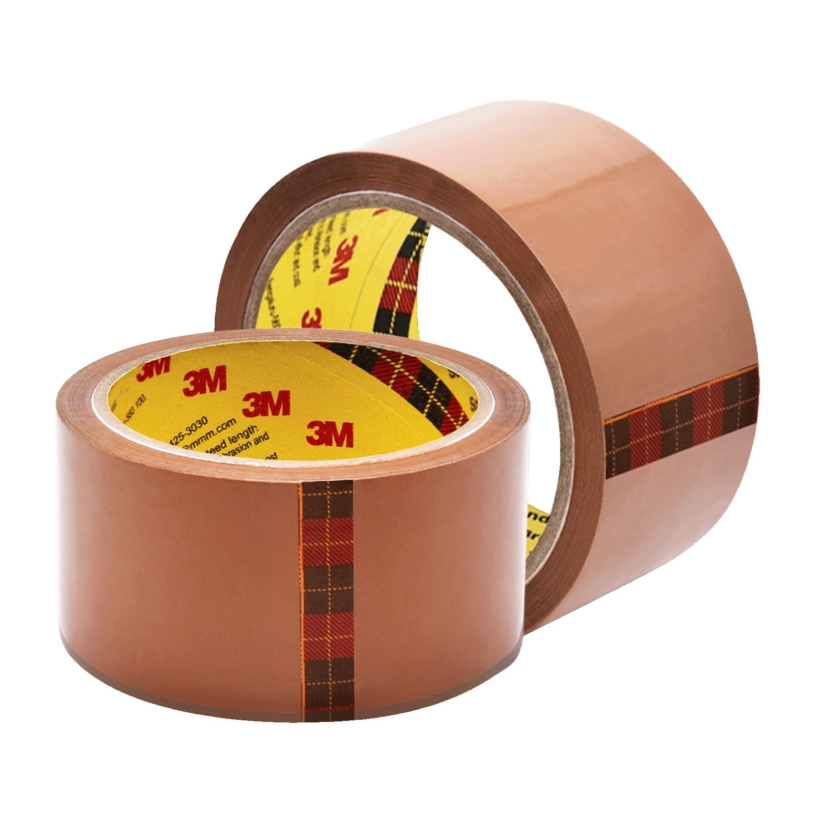 3M Scotch BOPP Packaging Brown Tape (Tan) | 48mm x 50 Meter | Pack of 2 | Strong Adhesive sealant | for Packaging, Decorating and DIY