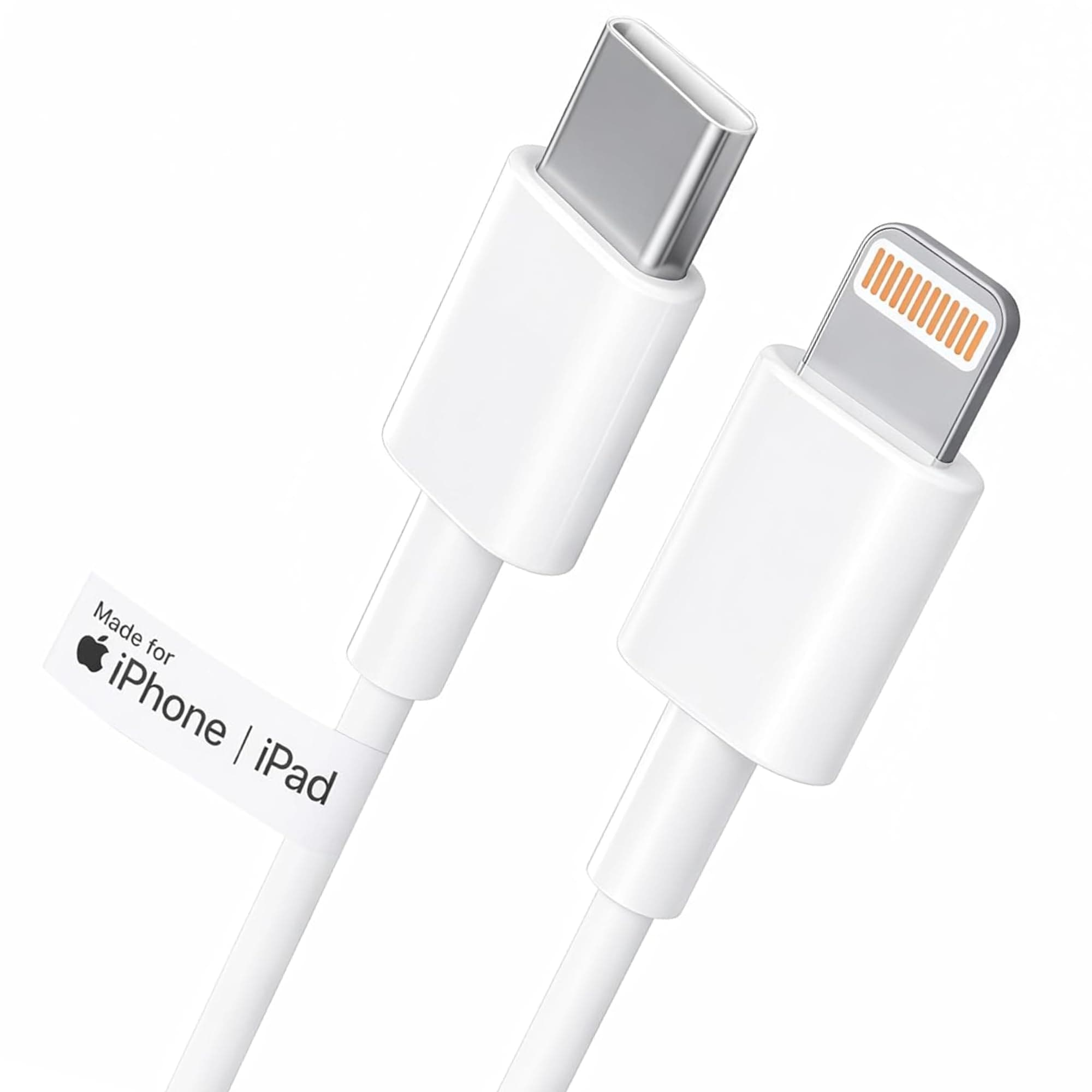 UNBREAKcable USB C to Lightning Cable (1M) | MFi Certified Fast Charging PD Cable Compatible for iPhone 15/14/13/12/11/X/8, iPad | Durable Braided Type C to Lightning Charger Cord (White)